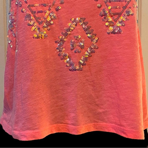 SALE 3/$12 NWOT PINK tank top,hot pink stretch cotton blend,ABS sequins, S - Picture 5 of 11